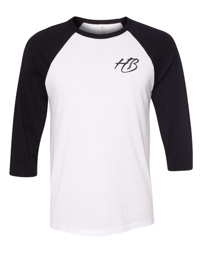 Hollywood Built 3/4 Sleeve Baseball T-shirt Black/White