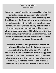 Essential Minerals & Ions