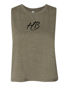 Hollywood Built Women’s Racerback Cropped Tank / Olive