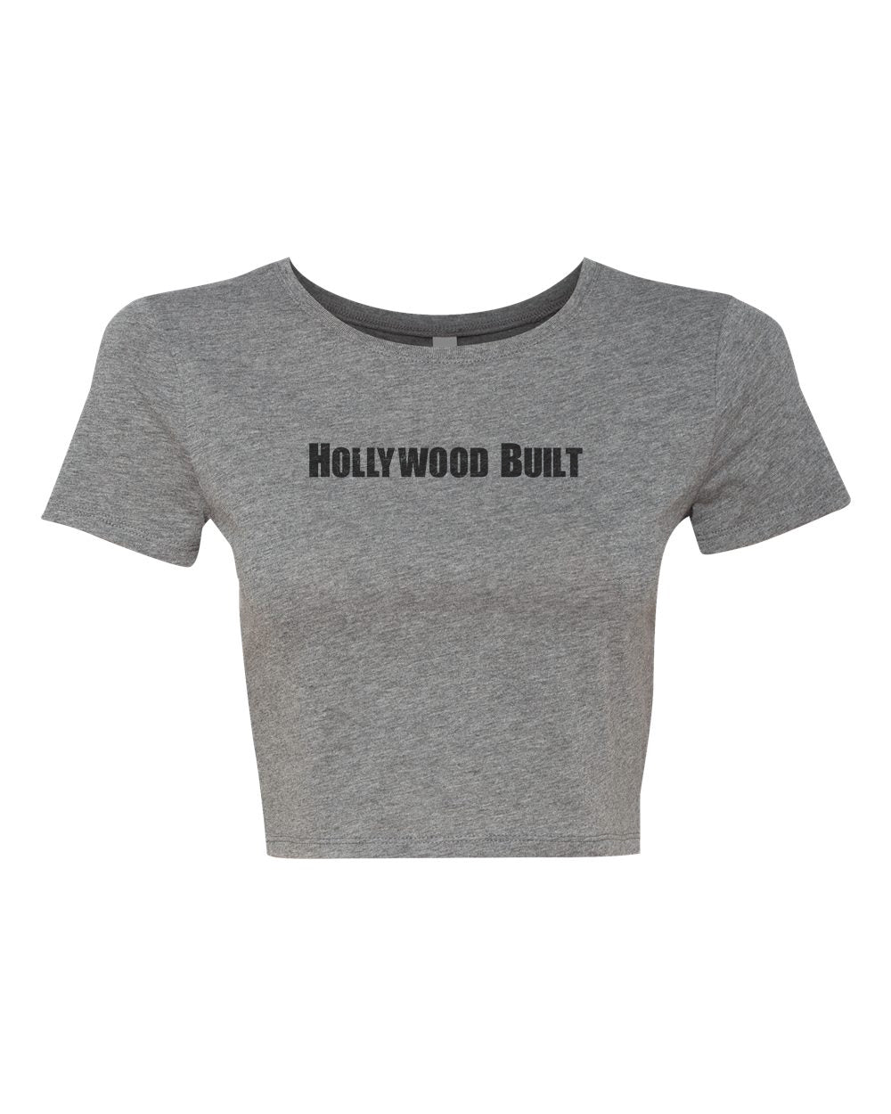 Hollywood Built Women’s  Crop Tee  Full Logo / Gray